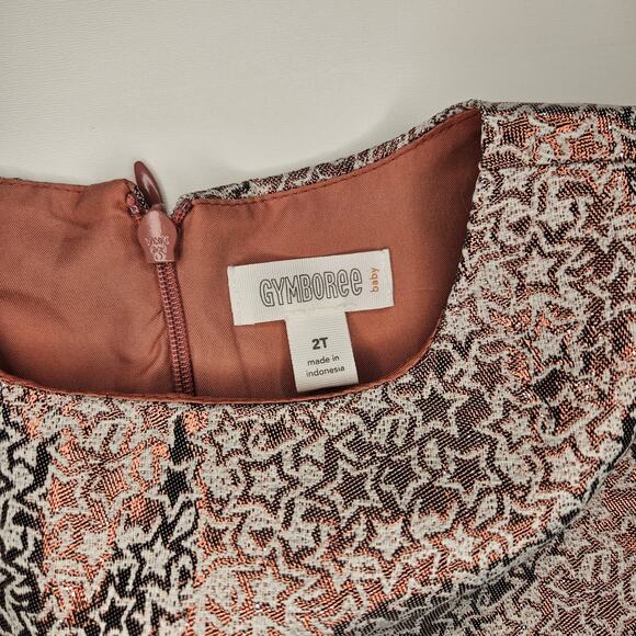 Gymboree Holiday Party Dress Shimmer Pink Bronze Stars 2T - Picture 4 of 6